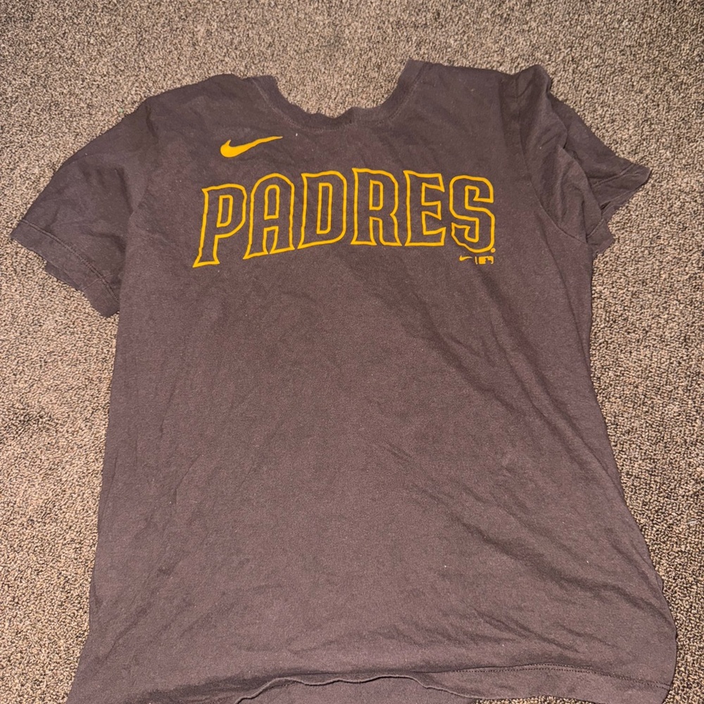Nike Gray T-Shirt with Gold Padres Logo